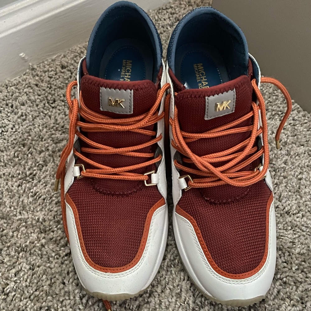 Michael Kors Women’s Burgundy and White Sneakers